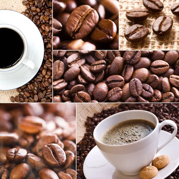 Coffee Collage Morning Drink — Stock Photo, Image