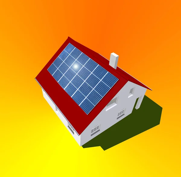 Solenergi Panel Rendering — Stockfoto