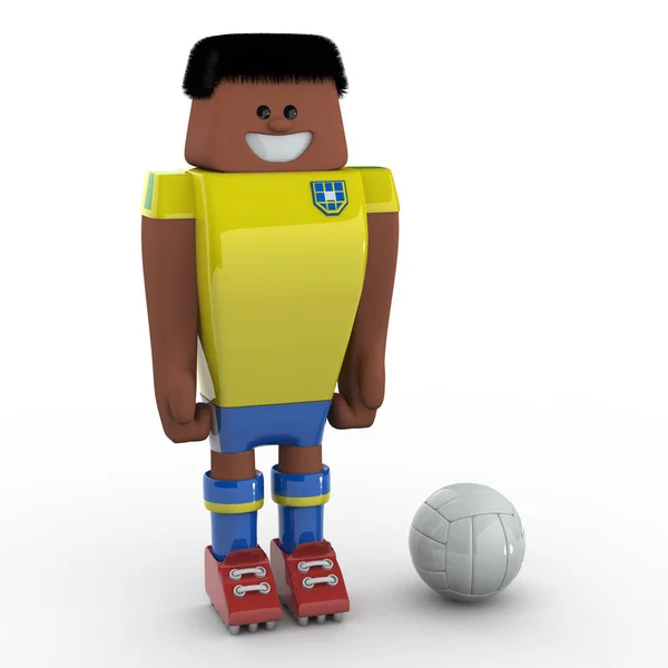 Soccer Player Equipo Brasil —  Fotos de Stock