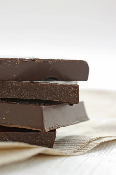 Шоколадки Коричневой Салфетке — стоковое фото