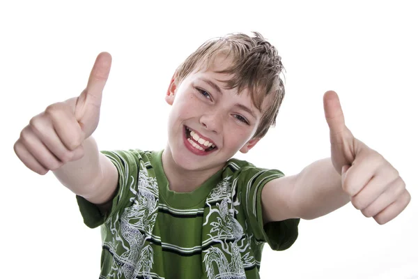 Boy Makes Thumbs 719 — Stock Photo, Image