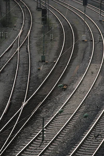 Lege Treinrails Het Veld — Stockfoto