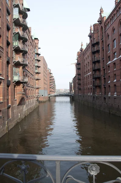 Kanal Der Hamburger Speicherstadt — Stockfoto