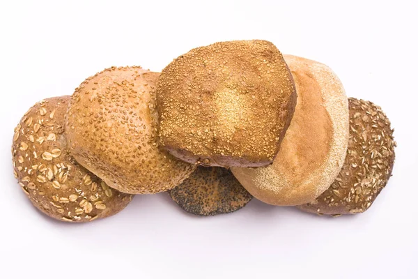 Dwa Bochenki Chleba Białym Tle — Zdjęcie stockowe