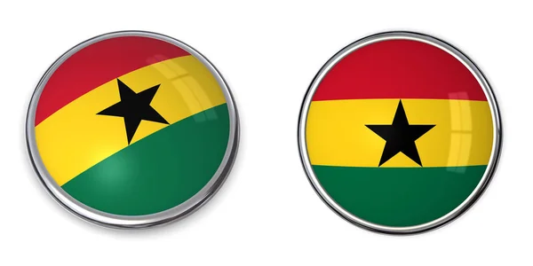 Banner Knapp Ghana Isolerad Vit Bakgrund — Stockfoto