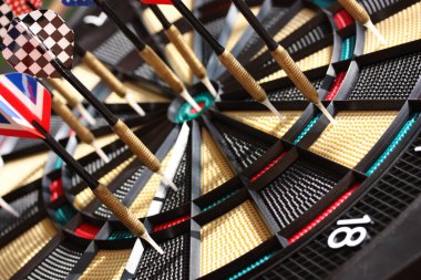 darts and target in the center of the faroe islands clipart