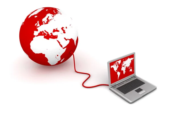 Connected Red World — Stock Photo, Image