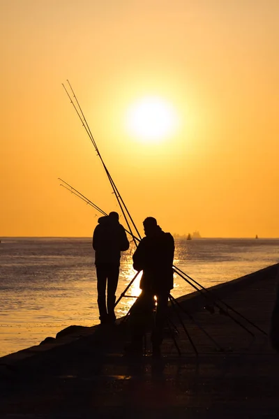 Fischer Pier Bei Sonnenuntergang — Stockfoto
