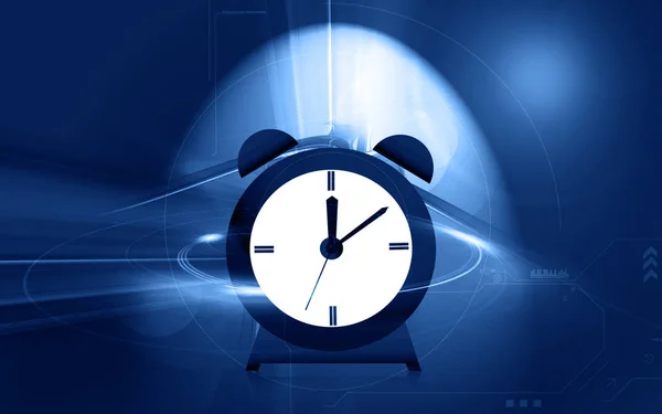 Mavi Alarmlı Saat Çizimi — Stok fotoğraf