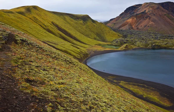 Кратерне Озеро Ландманналаугарі Ісландія — стокове фото