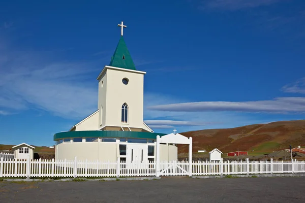 Chiesa Reykjahlid Vicino Lago Myvatn Islanda — Foto Stock