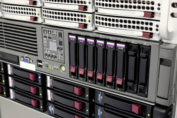 Data Storage Rack Hard Drives — Stock Photo, Image