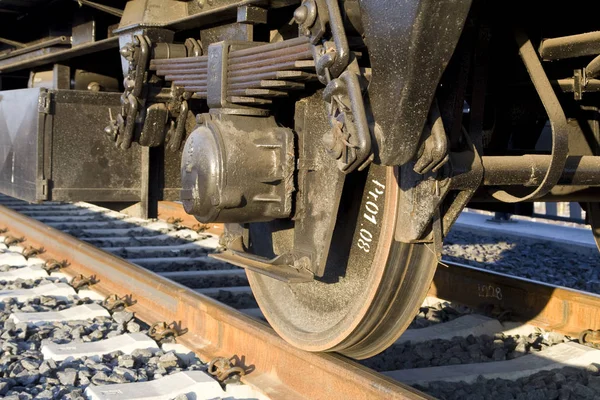 Zug Detail Der Wagenräder — Stockfoto