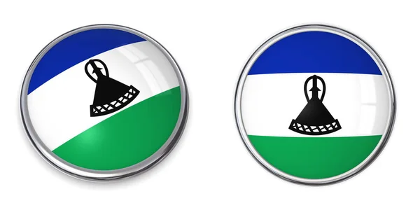 Banner Knapp Lesotho Isolerad Vit Bakgrund — Stockfoto