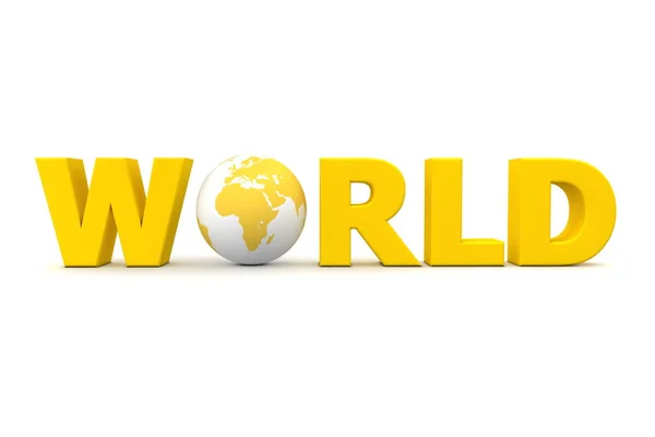 World Globe Word Isolated White — Stock Photo, Image