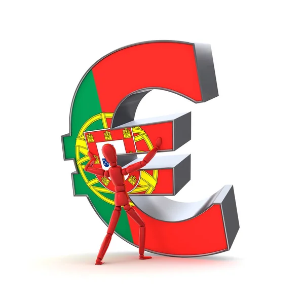 Utrzymanie Euro Flaga Portugalska — Zdjęcie stockowe