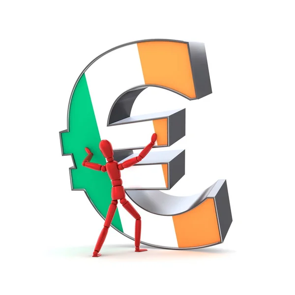 Utrzymanie Euro Flaga Irlandzka — Zdjęcie stockowe