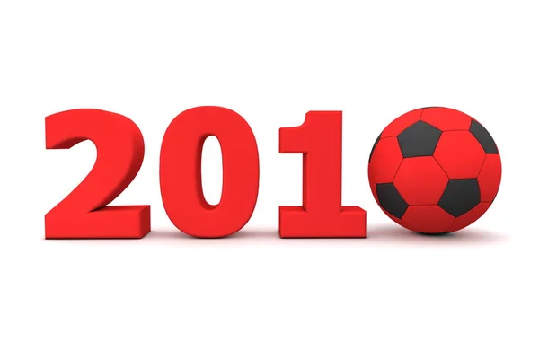 Año Fútbol 2010 Rojo —  Fotos de Stock