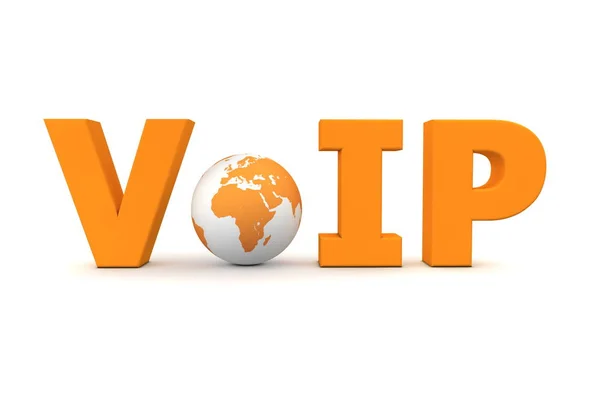 Voip World Orange Small Globe — Stock Photo, Image