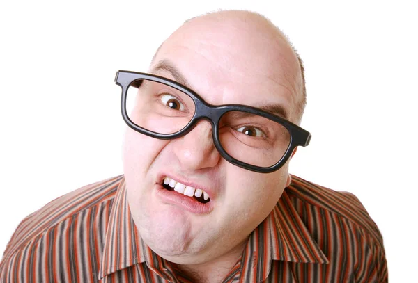 Retrato Homem Engraçado Com Óculos — Fotografia de Stock