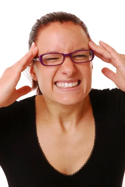 Retrato Una Joven Con Gafas —  Fotos de Stock