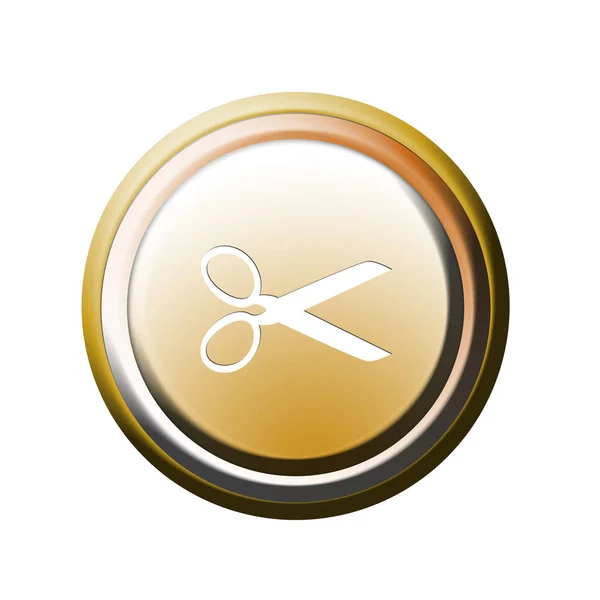 Scissors Button Graphic Illustration — Stock Photo, Image