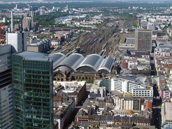 Frankfurt Tren Istasyonu Ana Kuleden Görüldü — Stok fotoğraf