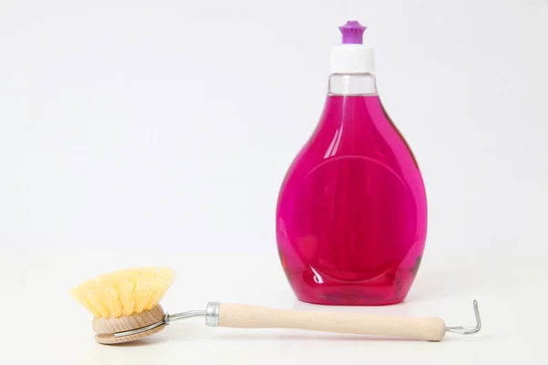 Cleaning Brush Washing Dishes — Stock Photo, Image