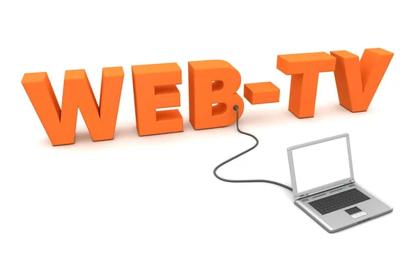 Laptop Przewodowy Orange Webtv — Zdjęcie stockowe