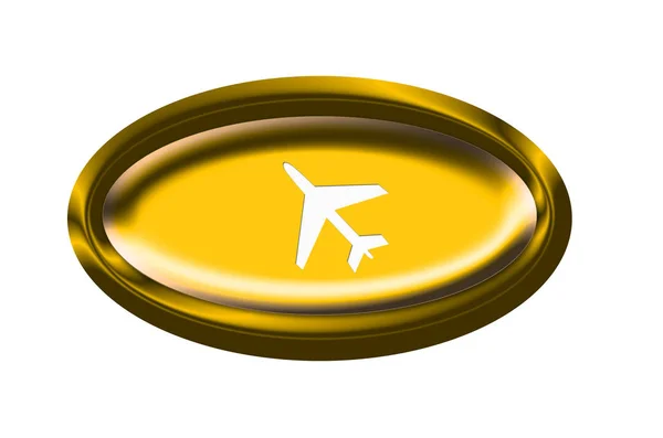 Button Airplane Plane — Stock Photo, Image