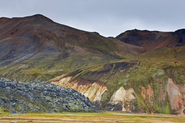 Montagnes Rhyolite Multicolore Landmannalaugar — Photo