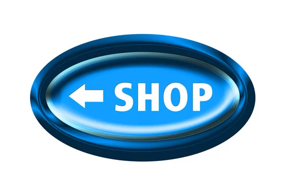 Online Shop Button Isolated White Illustration — Stock Photo, Image