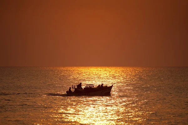 Barco Pôr Sol — Fotografia de Stock