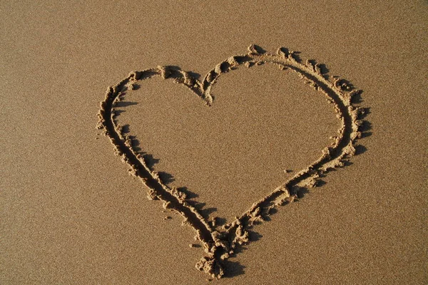 Coração Areia — Fotografia de Stock