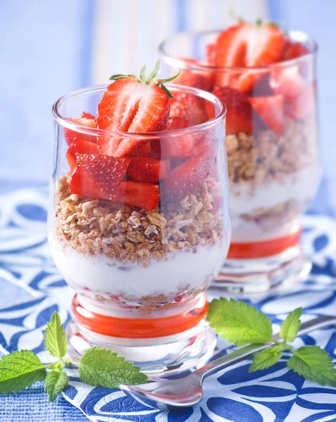 Yoghurt Lekker Dessertvoedsel — Stockfoto