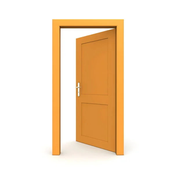 Aprire Una Singola Porta Arancione — Foto Stock