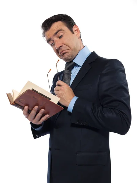 Man Professor Reading Surprised — Stock Photo, Image