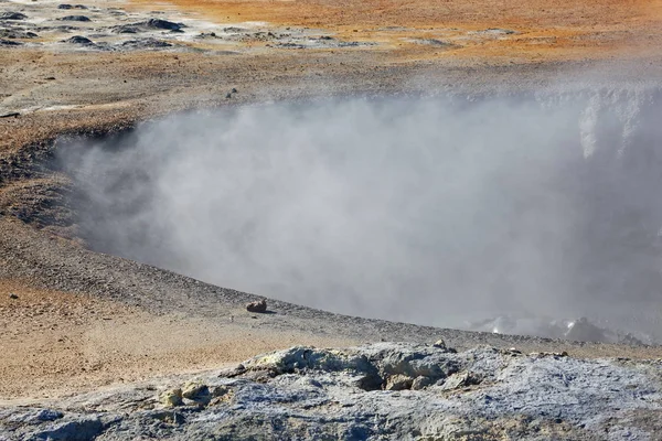 Hverir Pola Geotermalne Wokół Góry Namafjall Jezioro Myvatn — Zdjęcie stockowe