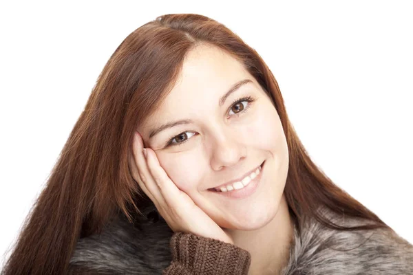 Retrato Una Hermosa Mujer Feliz —  Fotos de Stock