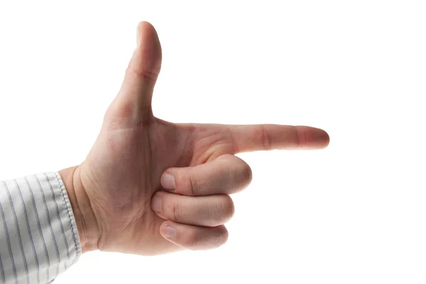 Mão Masculina Caucasião Mostrando Tocos Para Cima — Fotografia de Stock