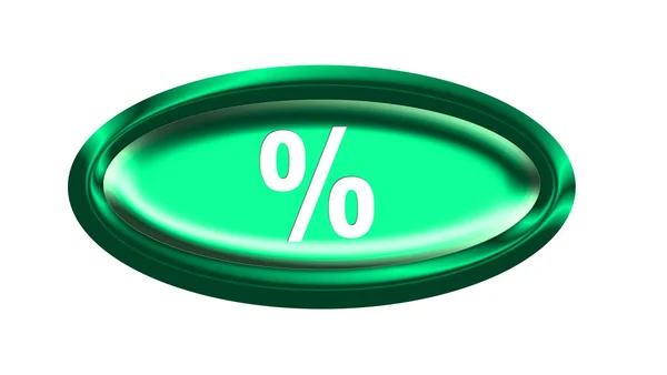 Percent Button Isolated White Background — Stock Photo, Image