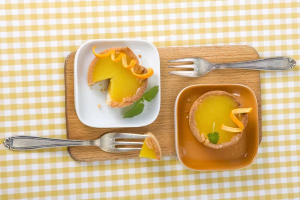 Plate Orange Pie Forks — Stock Photo, Image