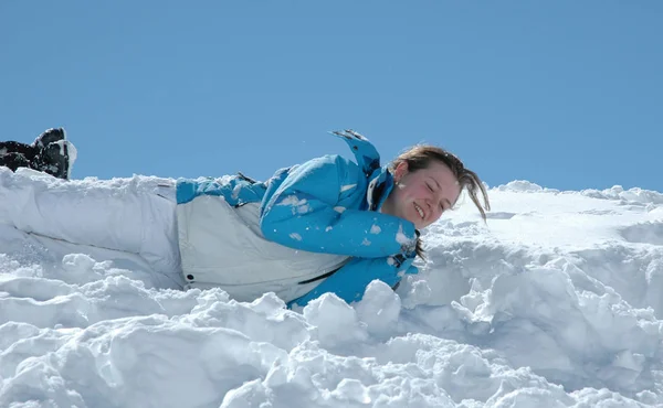 Flicka Vintern Snö — Stockfoto