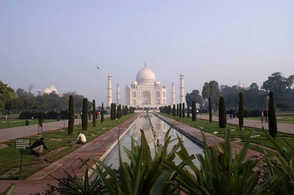 Slavný Taj Mahal Mauzoleum Agra Indie — Stock fotografie