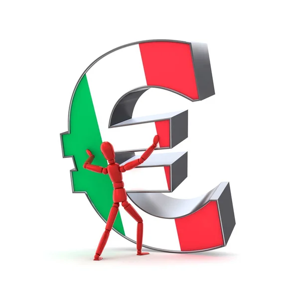 Διατήρηση Του Ευρώ Ιταλική Σημαία — Φωτογραφία Αρχείου