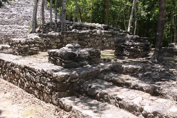 Vista Panorámica Viejas Ruinas Mayas Coba — Foto de Stock