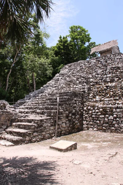 Живописный Вид Старых Руин Коба Майя — стоковое фото