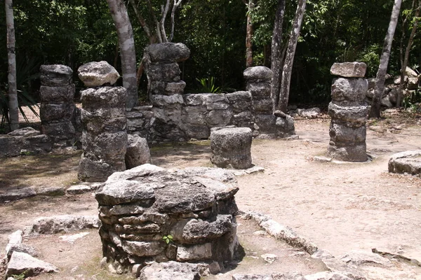 Vista Panoramica Vecchie Rovine Maya Coba — Foto Stock