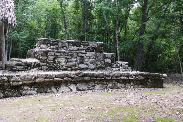 Vista Panorâmica Antigas Ruínas Coba Mayan — Fotografia de Stock