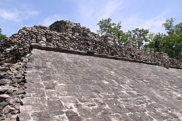 Γραφική Θέα Των Παλαιών Ερείπια Coba Μάγια — Φωτογραφία Αρχείου